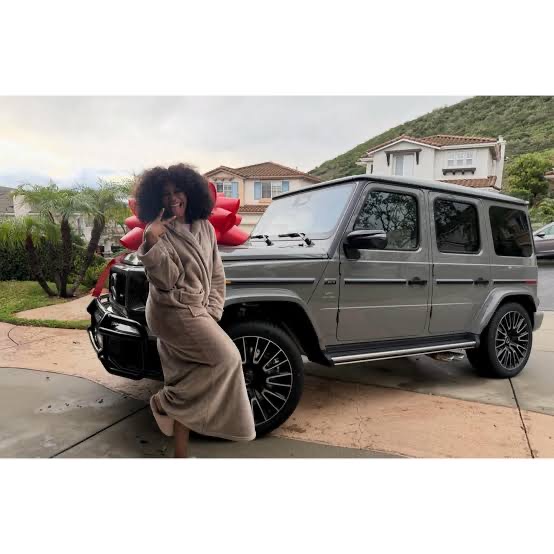 Actress Sharon Ooja's Odogwu Silencer Gifts Her Multimillion Dollar Mercedes Benz G-Wagon as Push Gift