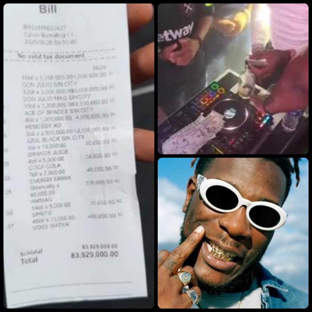 Burna Boy Sparks Buzz After Splashing $100 Bills at Lagos Nightclub