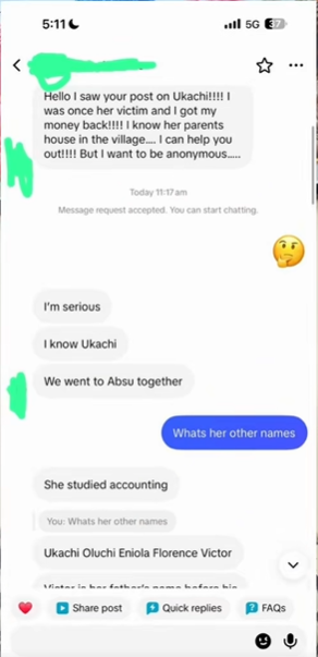 Florence Oluchi Ukachi scam